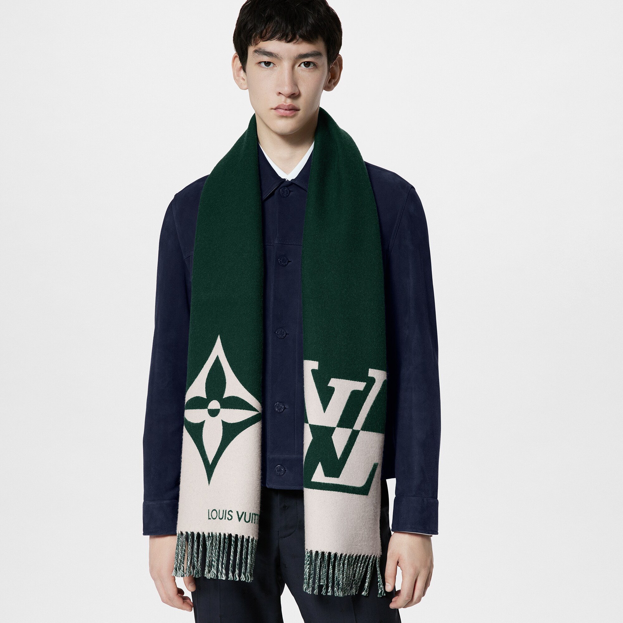 Louis Vuitton cashmere scarf/wrap with double shops face